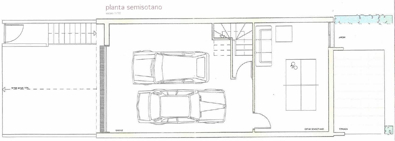 Plano planta baja adosado Godella